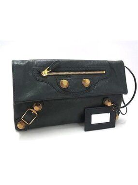 Balenciaga Clutch Giant Envelope Gray Leather Second Gold